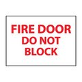 National Marker Co Fire Safety Sign - Fire Door Do Not Block - Vinyl M32PB